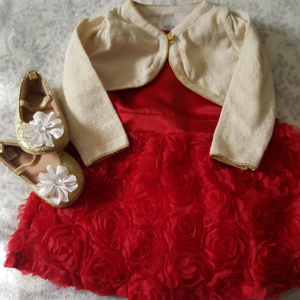 Red and Gold Dress with shoes